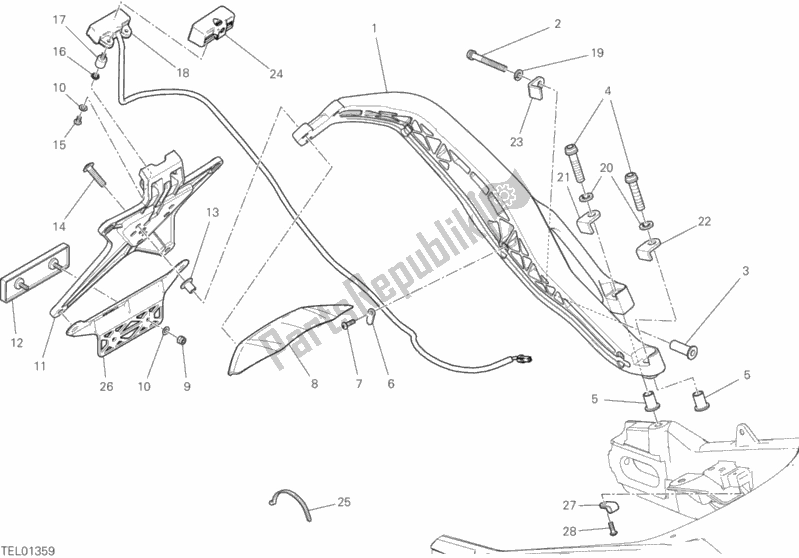 Tutte le parti per il Portatarga del Ducati Scrambler 1100 PRO 2020